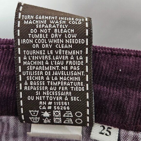 7 For All Mankind The Skinny Eggplant Purple Corduroy Stretch Jean 25 - Picture 10 of 12